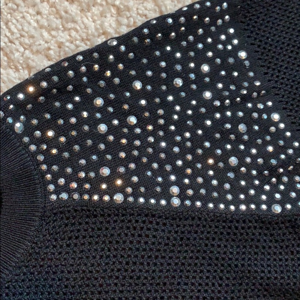 Express Light Sweater With Sequined Shoulders Xs - image 3